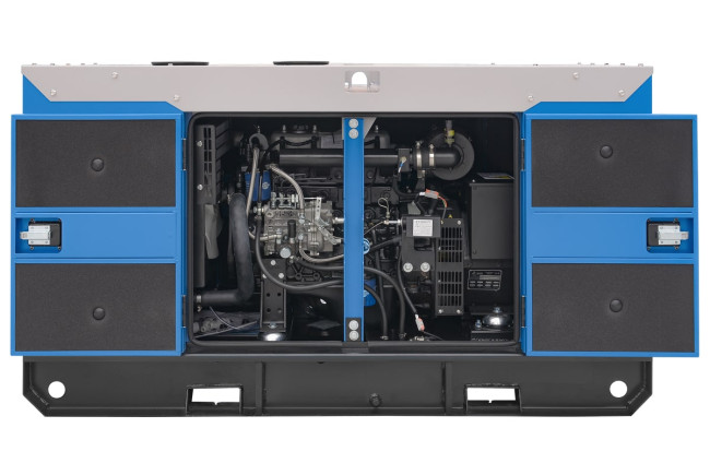 Дизельный генератор ТСС АД-12С-Т400-2РКМ5 в шумозащитном кожухе в Новосибирске