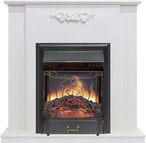 Каминокомплект Capri - Белое дерево делюкс с очагом Majestic FX Black в Новосибирске