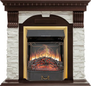 Каминокомплект Dublin угловой - Темный дуб / Сланец белый с очагом Majestic FX Brass Каминокомплект Dublin угловой - Темный дуб / Сланец белый с очагом Majestic FX Brass