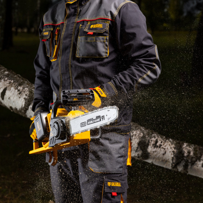 Цепная пила аккумуляторная бесщеточная RCS400-36, Li-ion, 36 В, 4 Ач, шина 400 мм Denzel в Новосибирске