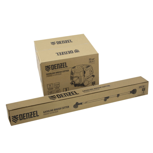 Триммер бензиновый DTL-52, 52 см3, неразъемная штанга, состоит из 2 частей Denzel в Новосибирске