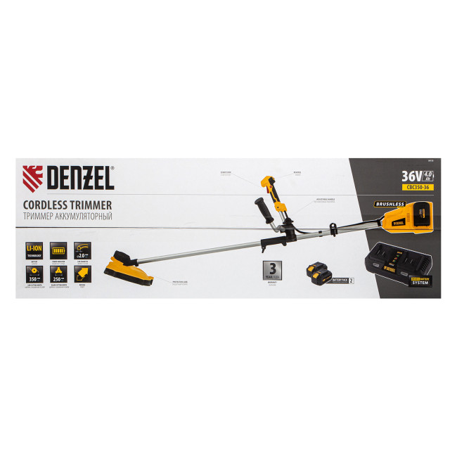 Триммер аккумуляторный бесщеточный CBC350-36, Li-ion, 36 В, 350 мм Denzel в Новосибирске