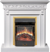 Каминокомплект Valletta - Белый (Ширина 1040 мм) с очагом Majestic FX Brass Каминокомплект Valletta - Белый (Ширина 1040 мм) с очагом Majestic FX Brass