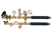 Узел обвязки фанкойла с трехходовым клапаном Kvs 2,5 с балансировочным клапаном c термоманометрами