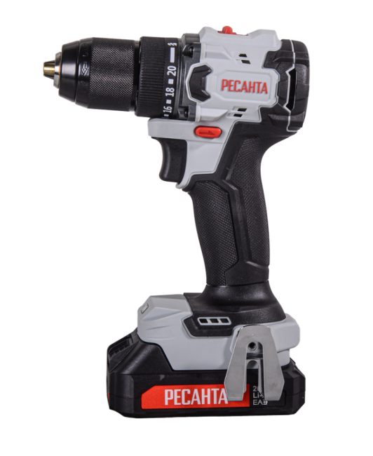 Дрель-шуруповерт аккумуляторная Ресанта ДА-20-2ЛК-БП (2,0 А/ч) (бесщеточный двигатель, 70Нм) в Новосибирске