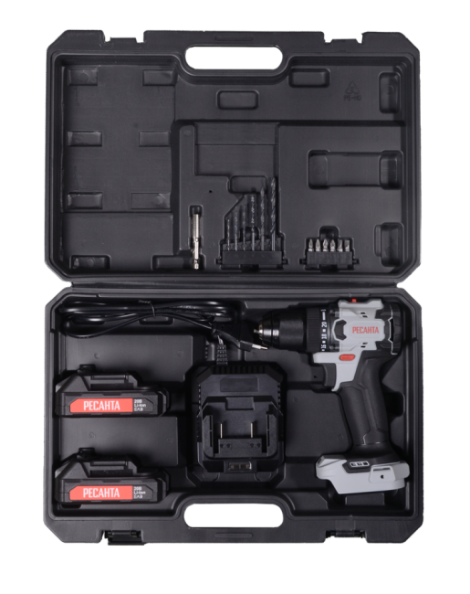 Дрель-шуруповерт аккумуляторная Ресанта ДА-20-2ЛК-БП (2,0 А/ч) (бесщеточный двигатель, 70Нм) в Новосибирске