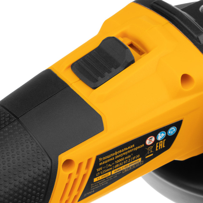 Машина углошлифовальная аккумуляторная бесщет. BLG-IB-18-125-0, Li-ion, 18 В Denzel в Новосибирске