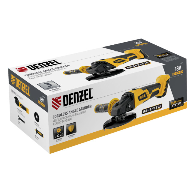 Машина углошлифовальная аккумуляторная бесщет. BLG-IB-18-125-0, Li-ion, 18 В Denzel в Новосибирске