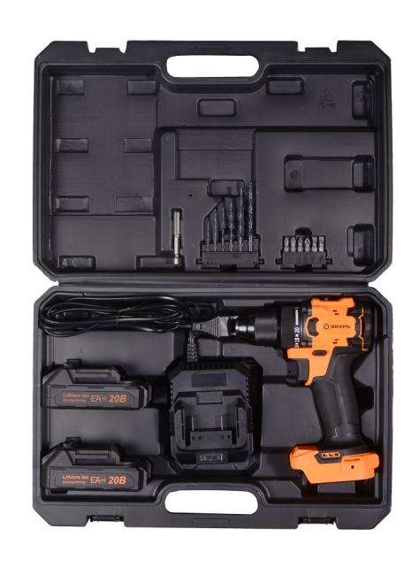 Дрель-шуруповерт аккумуляторная Вихрь ДА-20Л-2К/БП (2,0 А/ч) (бесщеточный двигатель, 70Нм) в Новосибирске