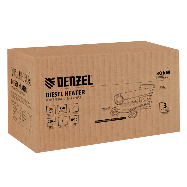Дизельная тепловая пушка DHG-30, 30 кВт, 750 м3/ч, прямой нагрев Denzel в Новосибирске