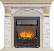 Каминокомплект Dublin - Слоновая кость с патиной / Сланец крем с очагом Aspen Black Каминокомплект Dublin - Слоновая кость с патиной / Сланец крем с очагом Aspen Black