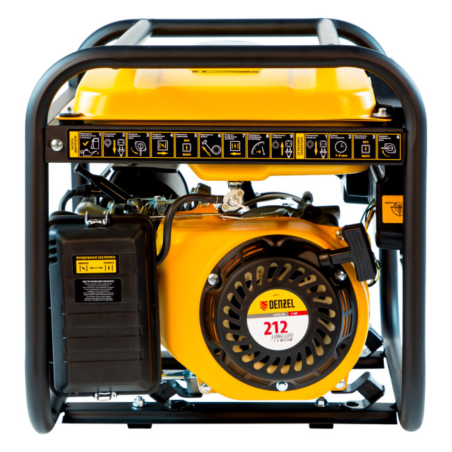 Генератор бензиновый PS 25, 2.5 кВт, 230 В, 15 л, ручной стартер Denzel в Новосибирске
