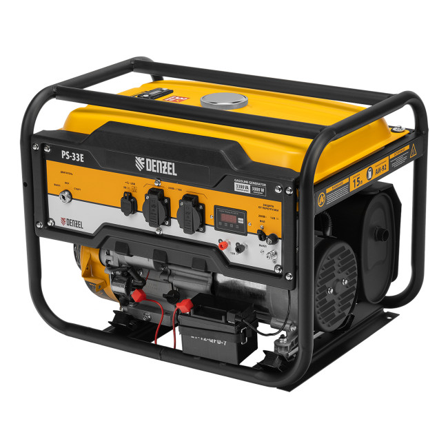 Генератор бензиновый PS-33E, 3.3 кВт, 230В, 15 л, электростартер Denzel в Новосибирске