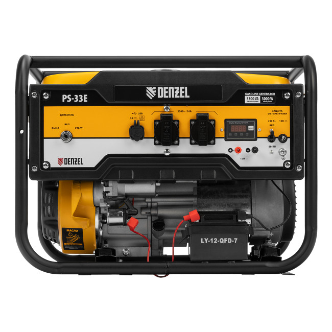 Генератор бензиновый PS-33E, 3.3 кВт, 230В, 15 л, электростартер Denzel в Новосибирске