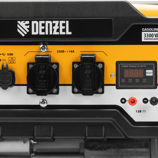 Генератор бензиновый PS-33E, 3.3 кВт, 230В, 15 л, электростартер Denzel в Новосибирске