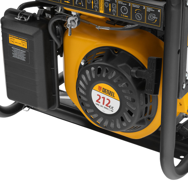 Генератор бензиновый PS-33E, 3.3 кВт, 230В, 15 л, электростартер Denzel в Новосибирске
