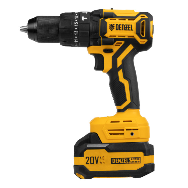 Дрель-шуруповерт аккумуляторная ударная бесщет. CIDH-BL-20, Li-Ion, 20 В// Denzel в Новосибирске