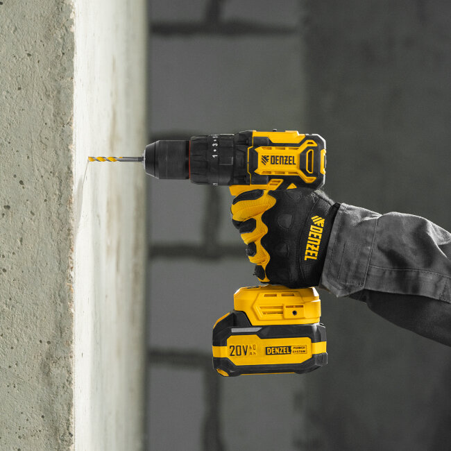 Дрель-шуруповерт аккумуляторная ударная бесщет. CIDH-BL-20, Li-Ion, 20 В// Denzel в Новосибирске