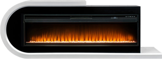 Каминокомплект Basel 60 L - Белый с черным с очагом Vision 60 LED в Новосибирске