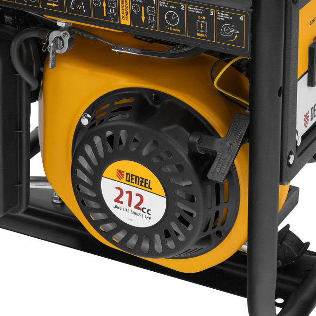 Генератор бензиновый PS 28, 2.8 кВт, 230 В, 15 л, ручной стартер Denzel в Новосибирске