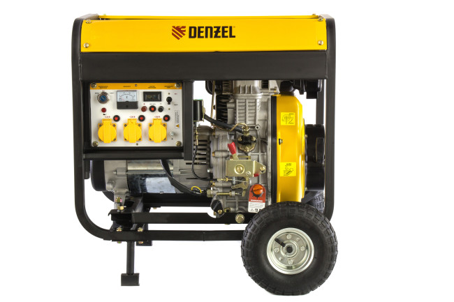 Генератор дизельный DD6300Е, 5.0 кВт, 220 В/50 Гц, 15 л, электростартер Denzel в Новосибирске