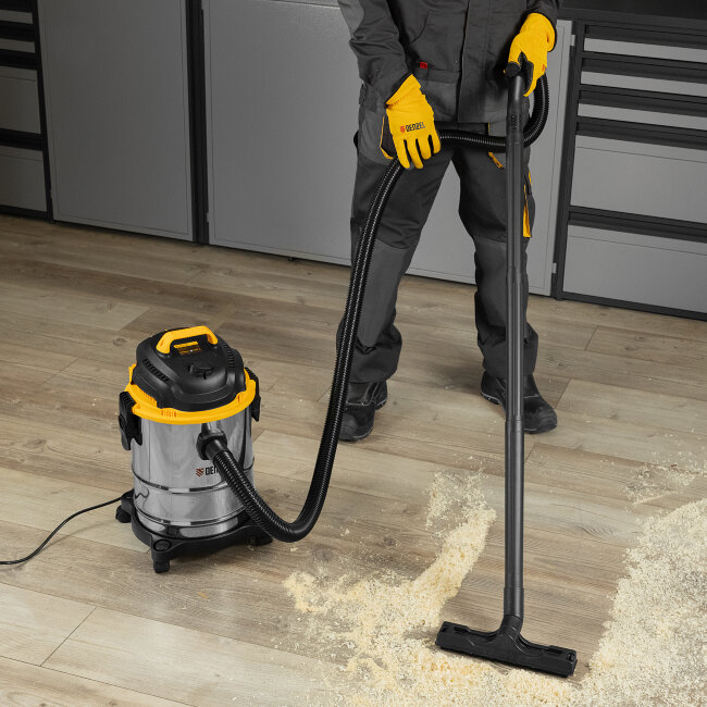 Пылесос строительный SVC15, 1200 Вт, бак 15 л, шланг 2 м Denzel в Новосибирске Пылесос строительный SVC15, 1200 Вт, бак 15 л, шланг 2 м Denzel в Новосибирске