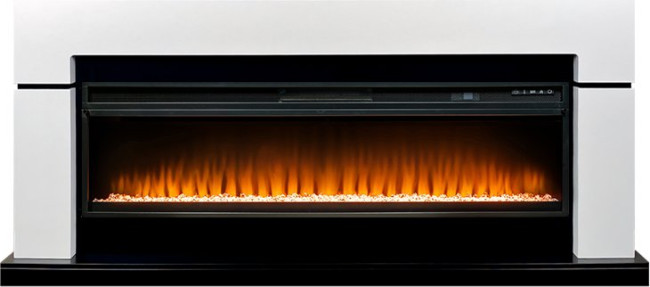 Каминокомплект Lindos 60 - Белый с черным с очагом Vision 60 LED в Новосибирске