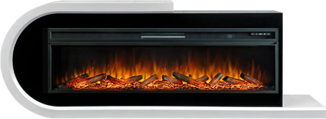 Каминокомплект Basel 60 L - Белый с черным с очагом Vision 60 LOG LED в Новосибирске