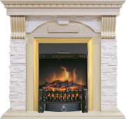 Каминокомплект Dublin - Слоновая кость с патиной / Сланец крем с очагом Fobos FX Brass Каминокомплект Dublin - Слоновая кость с патиной / Сланец крем с очагом Fobos FX Brass