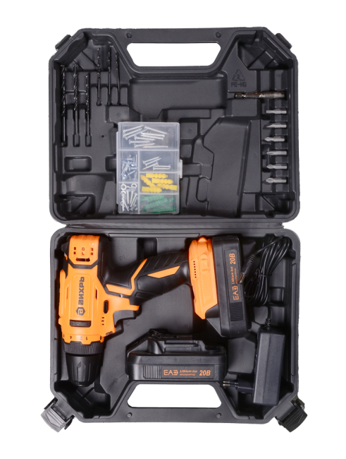 Дрель-шуруповерт аккумуляторная Вихрь ДА-20Л-2КА с набором оснастки 65 предметов в Новосибирске