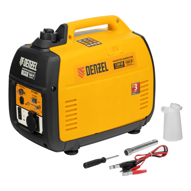 Генератор инверторный GT-1200iS, 1.2 кВт, 230 В, бак 2.4 л, закрытый корпус, ручной старт Denzel в Новосибирске