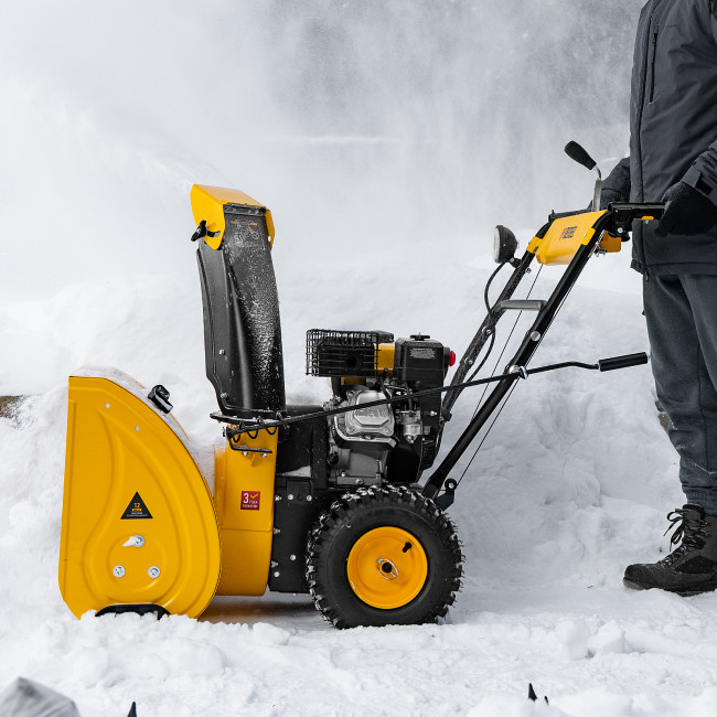 Бензиновая снегоуборочная машина SBM 610, 212 cc, ручной старт, фара Denzel в Новосибирске