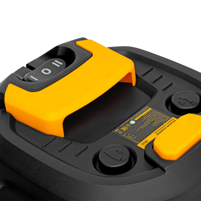 Пылесос строительный RVC20, 1400 Вт, бак 20 л, шланг 3 м, розетка с автосинхр. Denzel в Новосибирске