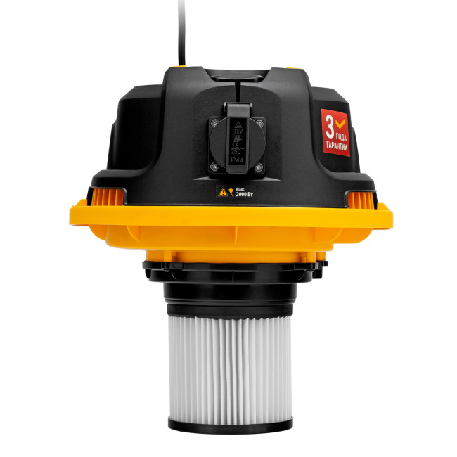 Пылесос строительный RVC20, 1400 Вт, бак 20 л, шланг 3 м, розетка с автосинхр. Denzel в Новосибирске