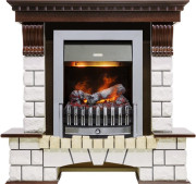 Каминокомплект Pierre Luxe - Темный дуб / Белый (Высота 1020мм) с очагом Danville Chrome FB2 Каминокомплект Pierre Luxe - Темный дуб / Белый (Высота 1020мм) с очагом Danville Chrome FB2