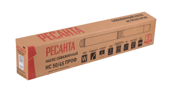 Скважинный насос Ресанта НС 50/45 (d.75 mm, кабель 20 м) в Новосибирске