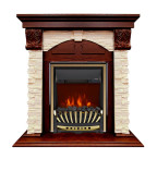 Каминокомплект Dublin (Разборный) - Орех каньон / Сланец  с очагом Aspen Gold