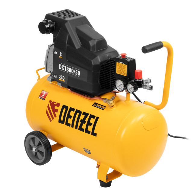 Компрессор воздушный DK1800/50, Х-PRO 1.8 кВт, 280л/мин, 50л Denzel в Новосибирске