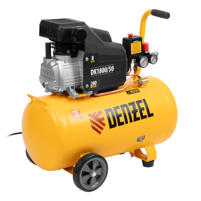 Компрессор воздушный DK1800/50, Х-PRO 1.8 кВт, 280л/мин, 50л Denzel в Новосибирске