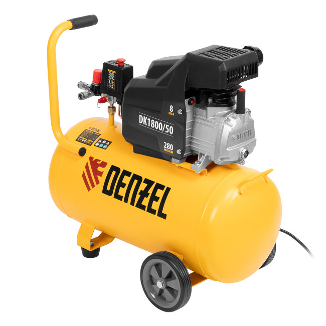 Компрессор воздушный DK1800/50, Х-PRO 1.8 кВт, 280л/мин, 50л Denzel в Новосибирске