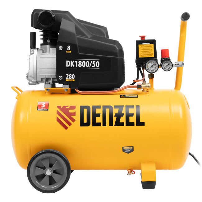 Компрессор воздушный DK1800/50, Х-PRO 1.8 кВт, 280л/мин, 50л Denzel в Новосибирске