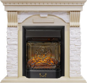Каминокомплект Dublin - Слоновая кость с патиной / Сланец крем с очагом Majestic FX M Black RC Каминокомплект Dublin - Слоновая кость с патиной / Сланец крем с очагом Majestic FX M Black RC