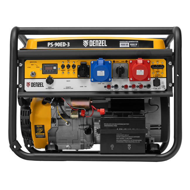 Генератор бензиновый PS 90 ED-3, 9.0 кВт, переключение режима 230 В/400 В, 25 л, электростартер Denzel в Новосибирске