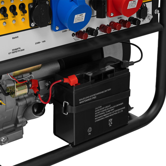 Генератор бензиновый PS 90 ED-3, 9.0 кВт, переключение режима 230 В/400 В, 25 л, электростартер Denzel в Новосибирске