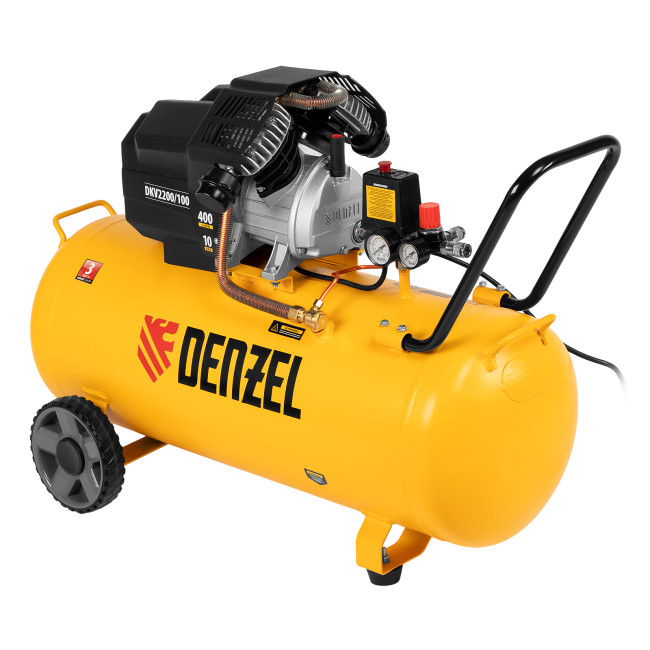 Компрессор воздушный DKV2200/100, Х-PRO 2.2 кВт, 400 л/мин, 100л Denzel в Новосибирске