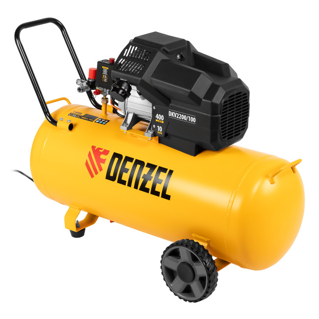 Компрессор воздушный DKV2200/100, Х-PRO 2.2 кВт, 400 л/мин, 100л Denzel в Новосибирске