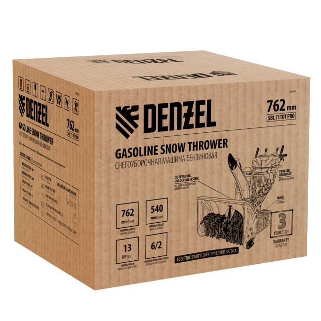 Бензиновая снегоуборочная машина SBL 711DT PRO, 420cc, гусеницы, эл.старт, блок. дифф. Denzel в Новосибирске