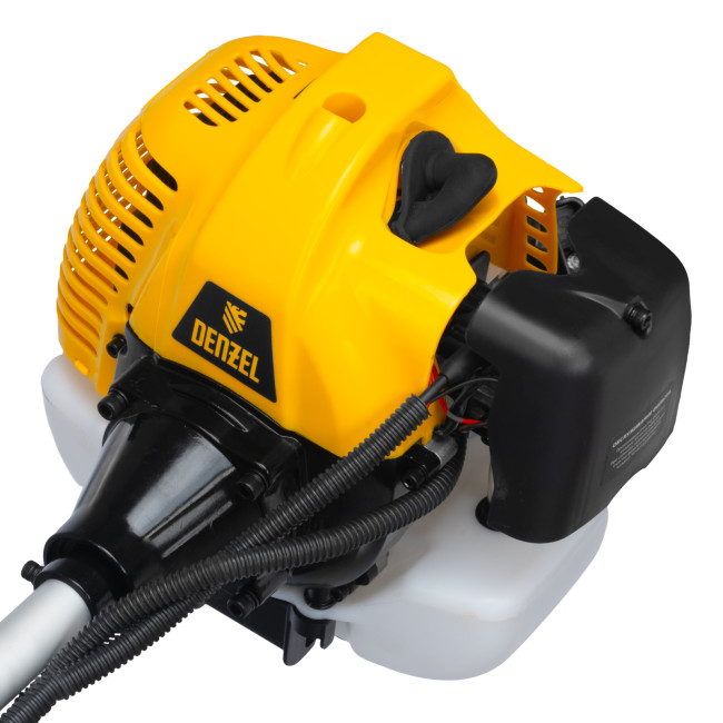 Триммер бензиновый DT-52E, 52 см3, неразъемная штанга, электростартер, состоит из 2 частей Denzel в Новосибирске