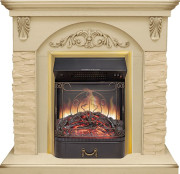 Каминокомплект Bern Сланец крупный бежевый / Алебастр темная патина с очагом Majestic FX M Brass Каминокомплект Bern Сланец крупный бежевый / Алебастр темная патина с очагом Majestic FX M Brass