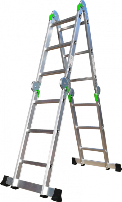 Лестница трансформер алюминиевая 4x4 TM-504 ПРОФФ в Новосибирске